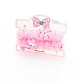 Biem Peluş İkili Çiçekli Simit Toka Açık Pembe