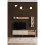 Bien 200 Tv Sehpası Duvara Monte Tv Ünitesi Premium Televizyon Sehpası 200 cm 1 Çekmeceli 3 Kapaklı