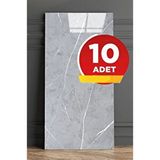 Bien Duvar Kağıtları 10 Adet 30x60 Cm Gri Mermer Desenli Kendinden Yapışkanlı Köpük Banyo WC Kaplama PVC Duvar Paneli M1012 Renk : Gri