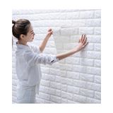 Bien Duvar Kağıtları BienHome 70x77 cm Beyaz 3D Dekoratif Kendinden Yapışkanlı Esnek Duvar Kağıdı Taş Desenli Köpük Panel