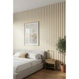 Bien Duvar Kağıtları Exclusıve 6350 Beyaz Gold Lambri Panel Ahşap Duvar Çıtası Desenli Duvar Kağıdı 5,30 M²