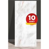 Bien Home 10 Adet, 30x60 Cm Beyaz Bej Bulut Kahve Mermer Desenl Kendinden Yapışkanlı Mutfak Banyo Panel-M1028