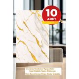 Bien Home 10 Adet, 30x60 Cm Gold Desenli Kendinden Yapışkanlı Seramik Köpük Banyo Wc Kaplama Pvc Duvar Paneli