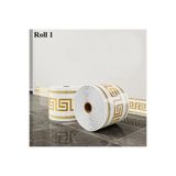 Bien Home 10x500 cm Beyaz Gold Renkler Rulo Halinde Ek Yersiz Tek Parça XPE Bordür Şerit Kendinden Yapışkanlı Köpük Duvar Kaplaması-BR214