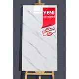 Bien Home 30x60 Cm Beyaz Mermer Desenli Kendinden Yapışkanlı Seramik Köpük Banyo WC Kaplama M102 PVC Duvar Paneli