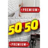 Bien Home 50X50 cm 0,27 M² Kendinden Yapışkanlı Duvar Kağıdı Esnek Köpük Paneli 3D Boyutlu Tuğla Desen Beyaz