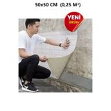 Bien Home 50x50cm(0,25M2) Kendinden Yapışkanlı Beyaz Esnek Sünger Beyaz Tuğla Duvar Kağıdı Paneli Köpük