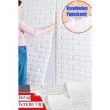 Bien Home 50x7 Cm Beyaz Kendinden Yapışkanlı Duvar Kağıdı Esnek Köpük Paneli 3d Boyutlu Tuğla Desen