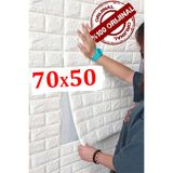 Bien Home 70x54 Cm Beyaz Kendinden Yapışkanlı Esnek Köpük Duvar Kağıdı Paneli 3d Boyutlu Tuğla Desen