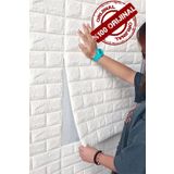 Bien Home 70x7 Cm Duvar Paneli Beyaz 3d Dekoratif Kendinden Yapışkanlı Esnek Duvar Kağıdı Kaplama Köpük