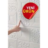 Bien Home 70x70 Cm Duvar Paneli Beyaz 3d Kendinden Yapışkanlı Esnek Duvar Paneli Kağıdı Köpük Tavan Kaplama