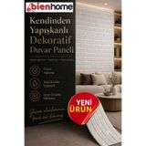 Bien Home 70x77 Cm Beyaz Dağınık Taş 0,54M² 3d Kendinden Yapışkanlı Tuğla Duvar Kağıdı Kaplama Panel Köpük-3106