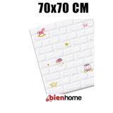 Bien Home Beyaz Taç Temalı Kendinden Yapışkanlı Çocuk Odası Duvar Kaplama Paneli Köpük 70x77 Cm 0,54m²