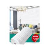 Bien Home Dekoratif Beyaz Kendinden Yapışkanlı Esnek Köpük Duvar Kağıdı Paneli 3d Boyutlu Tuğla Desen