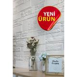 Bien Home Yeni 70x70cm 0,50M² Beyaz Kendinden Yapışkanlı Taş Ev Tuğla Kesme Taş Duvar Paneli Köpük