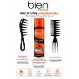 Bien Professional Ultra Strong Wax Saç Spreyi ve Çift Taraflı Şekillendirici Hacim Tarağı Seti Gün Boyu Kalıcı Dağınık Saç Stili