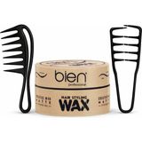 Bien Professional Wax 150 ml + Dalga Veren Mucize Tarak + Geniş Aralıklı Wax Tarağı Seti | Hacim, Dalga ve Güçlü Tutuş Erkek Saç Şekillendirme Seti - Krem