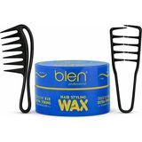 Bien Professional Wax 150 ml + Dalga Veren Mucize Tarak + Geniş Aralıklı Wax Tarağı Seti | Hacim, Dalga ve Güçlü Tutuş Erkek Saç Şekillendirme Seti - Mavi