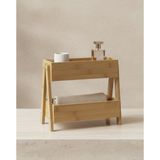 Bienca 2 Katlı Bambu Organizer Raf – Mutfak Tezgah Üstü Baharatlık & Banyo Düzenleyici Stand 25X25 cm