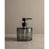 Bienca Cam Sıvı Sabun Dispenseri 500 ml – Mat Siyah Pompalı, Modern Banyo & Mutfak Sabunluk - Füme