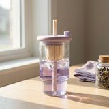 Bienca Pipetli Bardak 450 ml – Demleme Sepetli & Kapaklı | Soğuk Çay, Detoks & Kahve Kupası - Lila