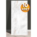 BienHome 10 Adet, 30x60 Cm Beyaz Bej Bulut Kahve Mermer Görünümlü Kendinden Yapışkanlı Panel Mutfak Banyo Pvc İçin