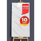 BienHome 10 Adet 30X60 cm Beyaz Siyah Mermer Desenli Kendinden Yapışkanlı Seramik Köpük Banyo Pvc Duvar PANELI-6013 - 30 x 60 cm