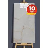 BienHome 10 Adet 30X60 cm Sarı Gold Mermer Desenli Kendinden Yapışkanlı Seramik Köpük Banyo Pvc Duvar PANELI-6017 - 30 x 60 cm