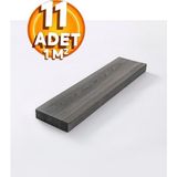 BienHome 11 Adet, 60x15 Cm 1 m² Koyu Gri Tonlarında Esnek Yıkanabilir Kesilebilir Silinebilir Zemin Duvar Parke Yer Döşemesi Kendinden Yapışkanlı PVC Zemin Kaplaması -Z005 - 60 x 15 cm