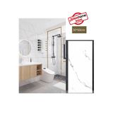 BienHome 30x60 Cm Beyaz Mermer Desenli Kendinden Yapışkanlı Seramik Köpük Banyo WC Kaplama PVC Duvar Paneli M1017