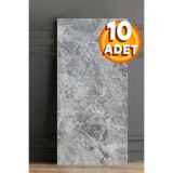 BienHome 30x60 Cm Kendinden Yapışkanlı Duvar Kağıdı Esnek Köpük Paneli 3d Boyutlu Gri Mermer Renk Desen Beyaz 1,80 M²