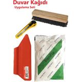 BienHome 4'lü Süper Set Duvar Kağıdı Uygulama Seti YAPIŞTIRICISI-125 Gram Tutkal-Spatula-Ahşap Fırça-Falçata