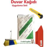 BienHome 4'lü Süper Set Duvar Kağıdı Uygulama Seti YAPIŞTIRICISI-125 Gram Tutkal-Spatula-Plastik Fırça-Falçata