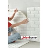 BienHome Yeni Kendinden Yapışkanlı Duvar Paneli Esnek Köpük Paneli 3d Boyutlu Tuğla Desen Beyaz 50x15 Cm