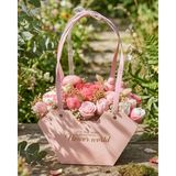 Bienvenue Flower World - Amber-Portakal Kokulu Çiçek Buketi Soya Mum - Pembe
