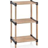 Bienwood Modüler 3'lü Raf Kahverengi Ahşap Modern Tasarım 30x40x72,5 cm Kullanışlı Depolama
