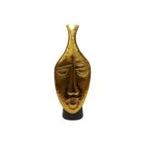 Biev Metal Vazo Yuz Kabartmali 22X12x58 Cm