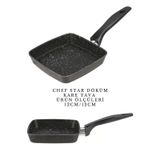 Big Chef Chef Star Alüminyum Döküm Kare Mini Pancake Omlet Kızartma Sos Tavası 12/12CM
