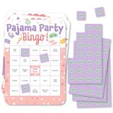 Big Dot of Happiness Pijama Uyku Partisi - Bingo Kartları ve İşaretleyiciler - Kız Yatıya Kalma Doğum Günü Partisi Bingo Oyunu - 18'li Set