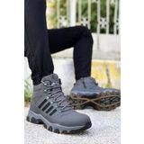 Big King Füme Çizgili Kauçuk Unisex Trekking Bot füme 41