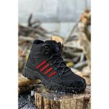 Big King Siyah Kırmızı Çizgili Kauçuk Unisex Trekking Bot - 41 - Siyah - Kırmızı