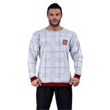 Big Sam 4707 Beyaz Ekoseli Kışlık Erkek Sweatshirt