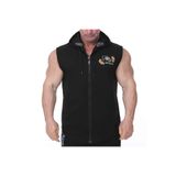 Big Sam Erkek Fitness Bodybuilding Kapşonlu Siyah Yelek 3624