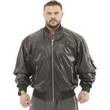 Big Sam Geniş Kesim Içi Kürklü Deri Bomber Ceket Bgsm 4082 - 2XL - Siyah