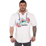 Big Sam Kapşonlu Havlu Antrenman Tişörtü Beyaz Big Sam 3266 - 3XL