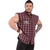 Big Sam Oversize Kolsuz Kareli Spor Gömlek Big Sam 5042 - Bordo