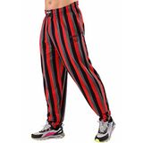 BIG SAM SPORTSWEAR COMPANY Erkek Bol Pantolon Bol Kesim Çizgili Spor Salonu Egzersiz Eşofman Altı Cepli, Kırmızı, 3X-Large