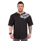 BIG SAM SPORTSWEAR COMPANY Erkek Büyük Beden Aktif Tişörtler, Vücut Geliştirme ve Kaldırma Spor Salonu Büyük Kesim Üstler, Siyah, XL
