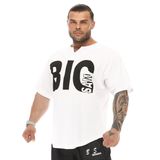 BIG SAM SPORTSWEAR COMPANY Erkek Büyük Boy T-Shirt İnce Kumaş% 100 Pamuk Bez Üst Spor T-Shirt, Beyaz, 5XL