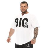 BIG SAM SPORTSWEAR COMPANY Erkek Büyük Boy T-Shirt İnce Kumaş% 100 Pamuk Bez Üst Spor T-Shirt, Beyaz, L